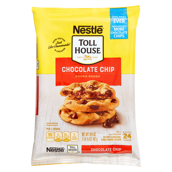 Nestle Toll House Chocolate Chip Cookie Ready to Bake Dough 24ct 16.5oz