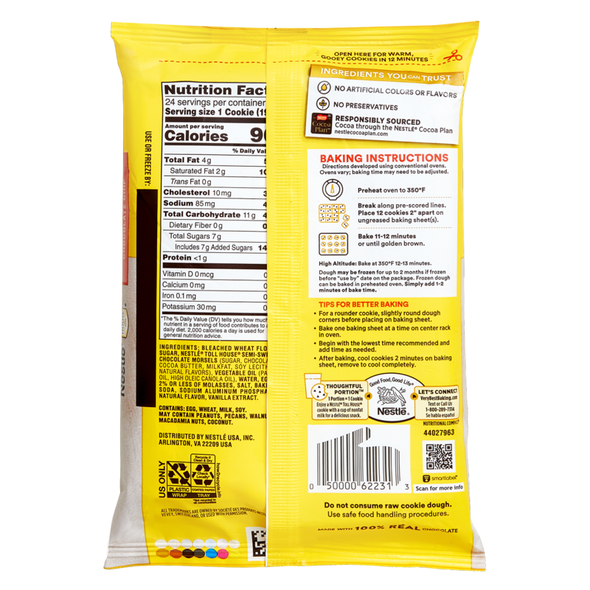 Nestle Toll House Chocolate Chip Cookie Ready to Bake Dough 24ct 16.5oz