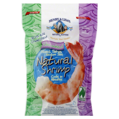 Henry & Lisa's Frozen Natural Uncooked Peeled Tail-on Shrimp 8oz