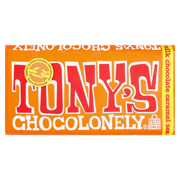 Tony's Chocolonely 32% Caramel & Sea Salt Milk Chocolate Bar 6.35oz