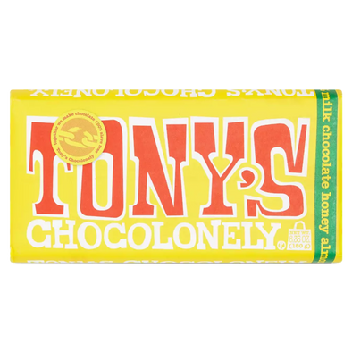 Tony's Chocolonely 32% Milk Chocolate with Honey Almond Nougat Bar 6.35oz