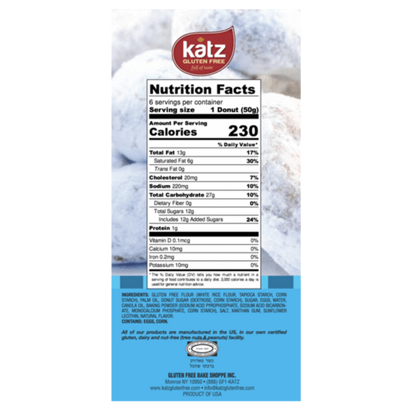 Katz Gluten Free Powdered Donuts 6pk