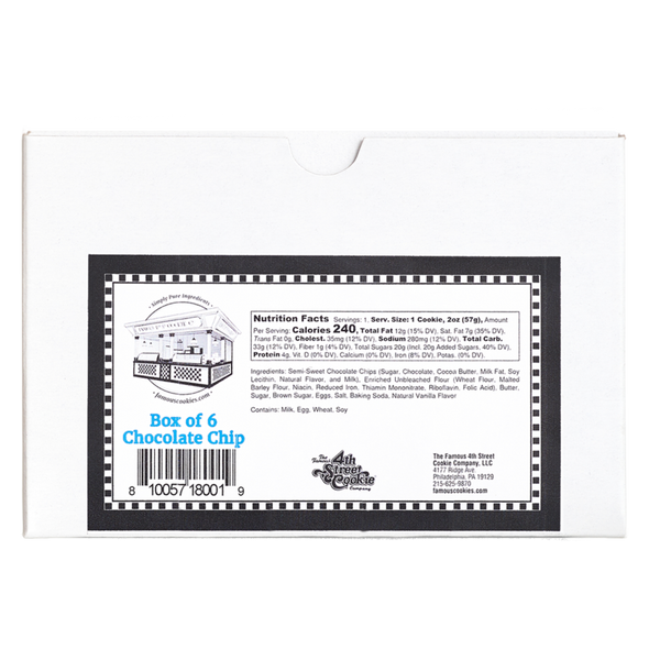 Famous 4th Street Cookie Company Chocolate Chip Cookies 6pk