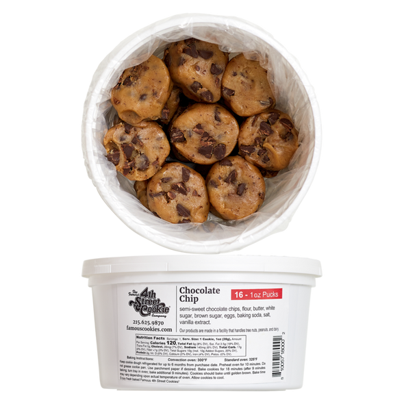 Frozen Chocolate Chip Cookie Dough Tub - Famous 4th Street Cookie Company - 16oz