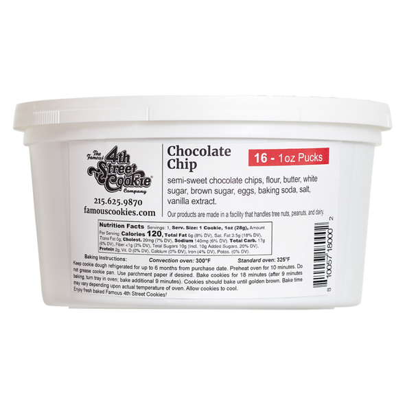 Frozen Chocolate Chip Cookie Dough Tub - Famous 4th Street Cookie Company - 16oz