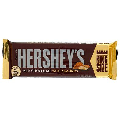 Hershey's Milk Chocolate with Almonds Candy Bar King Size 2.6oz