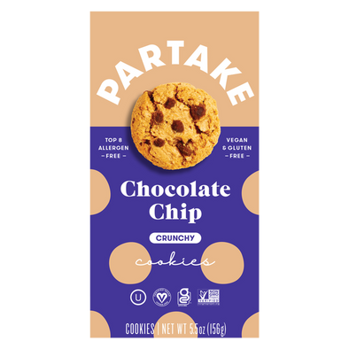 Partake Gluten Free Vegan Crunchy Chocolate Chip Cookies 5.5oz