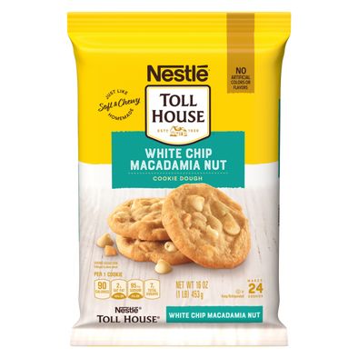 Nestle Toll House White Chocolate Macadamia Cookie Ready to Bake Dough 24ct 16oz