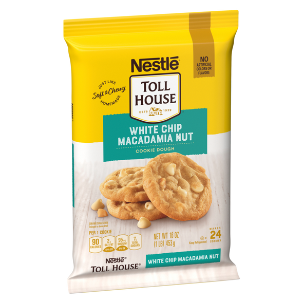 Nestle Toll House White Chocolate Macadamia Cookie Ready to Bake Dough 24ct 16oz