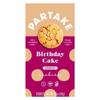 Partake Gluten Free Vegan Crunchy Birthday Cake Cookies 5.5oz