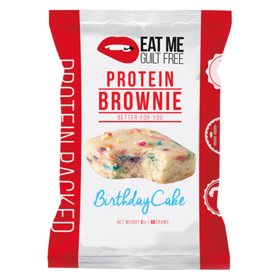 Eat Me Guilt Free Birthday Cake Brownie 2 oz Bar