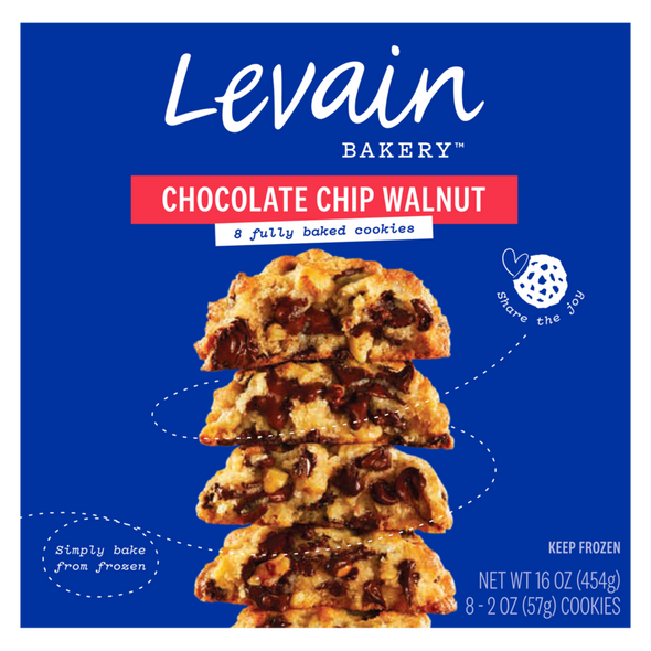 Levain Bakery Chocolate Chip Walnut Frozen Fully-Baked Cookies 8ct