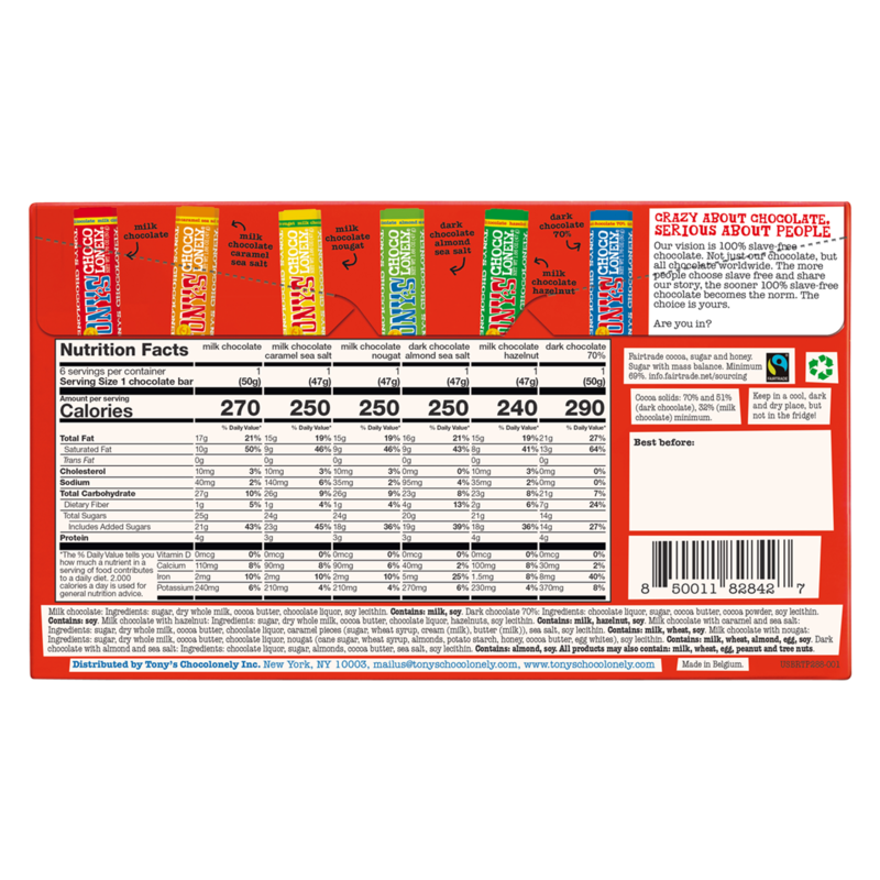 Tony's Chocolonely Rainbow Tasting 6 Pack 10.16oz
