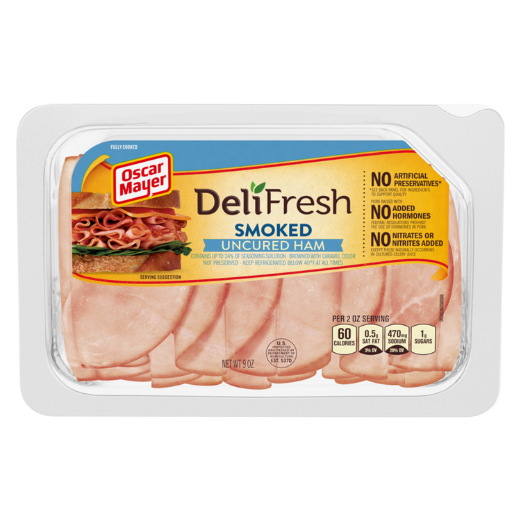 Oscar Mayer Deli Fresh Smoked Uncured Ham Sliced Lunch Meat 9oz