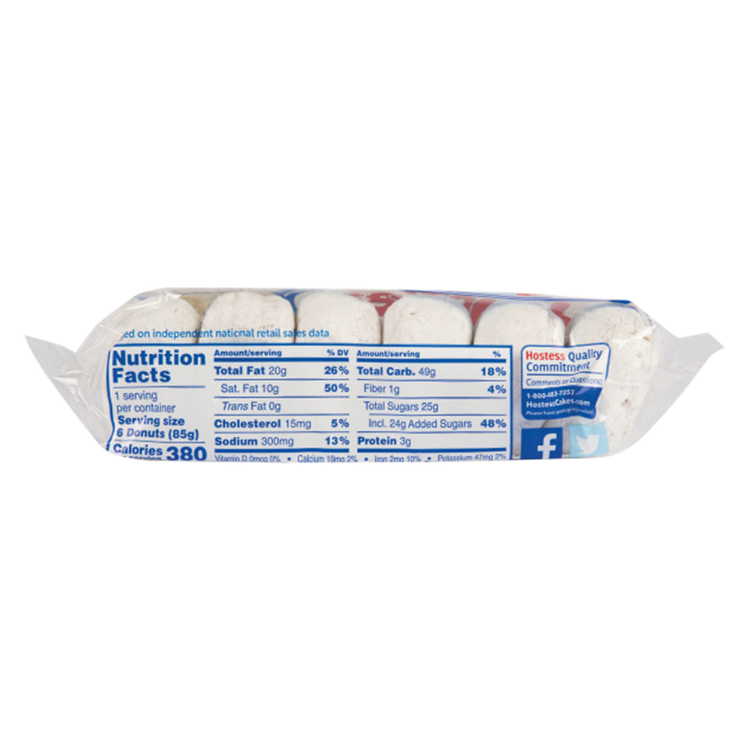Hostess Donettes Powdered Mini Donuts Single Serve 6ct