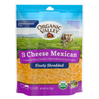 Organic Valley Mexican Blend Cheddar, Colby, Jack Finely Shredded Cheese 6oz