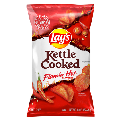 Lay's Flamin' Hot Kettle Cooked Potato Chips 8oz