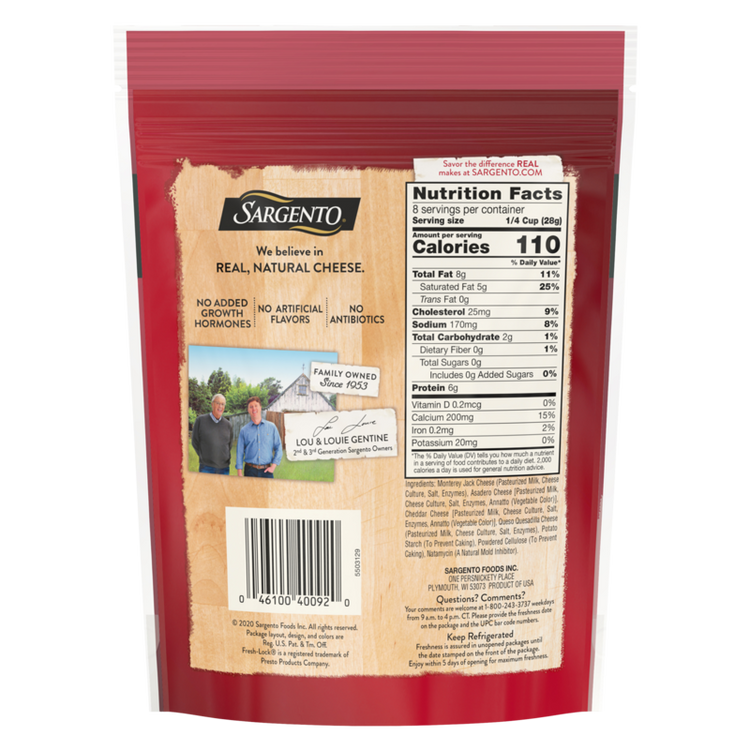 Sargento Natural Shredded Fine Cut 4 Cheese Mexican Blend 8oz
