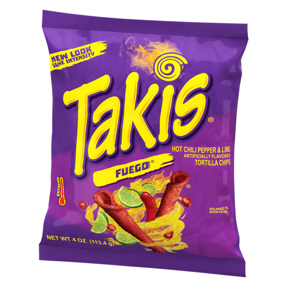 Takis Fuego Hot Chili Pepper & Lime Tortilla Chips 4oz