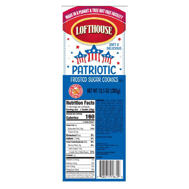 Lofthouse Patriotic Blue Frosted Sugar Cookies 13.5oz