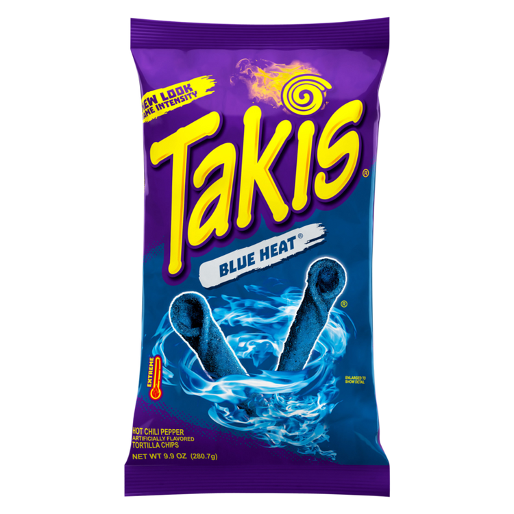 Takis Blue Heat Hot Chili Pepper Tortilla Chips 9oz