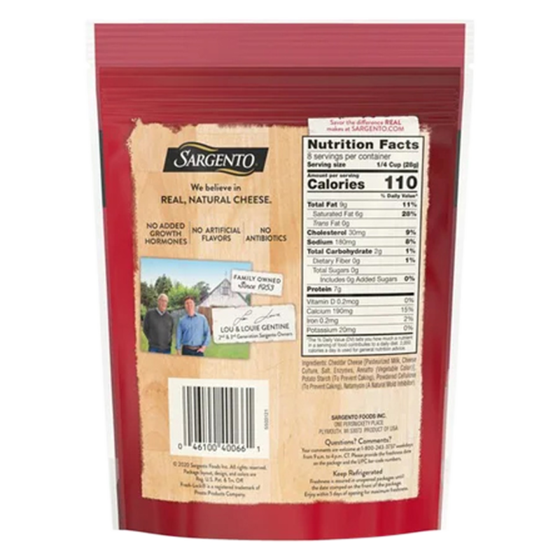 Sargento Natural Shredded Fine Cut Sharp Cheddar Cheese 8oz