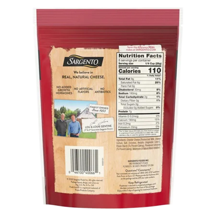 Sargento Natural Shredded Fine Cut Sharp Cheddar Cheese 8oz