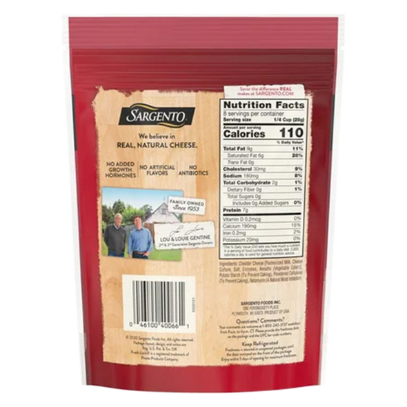 Sargento Natural Shredded Fine Cut Sharp Cheddar Cheese 8oz